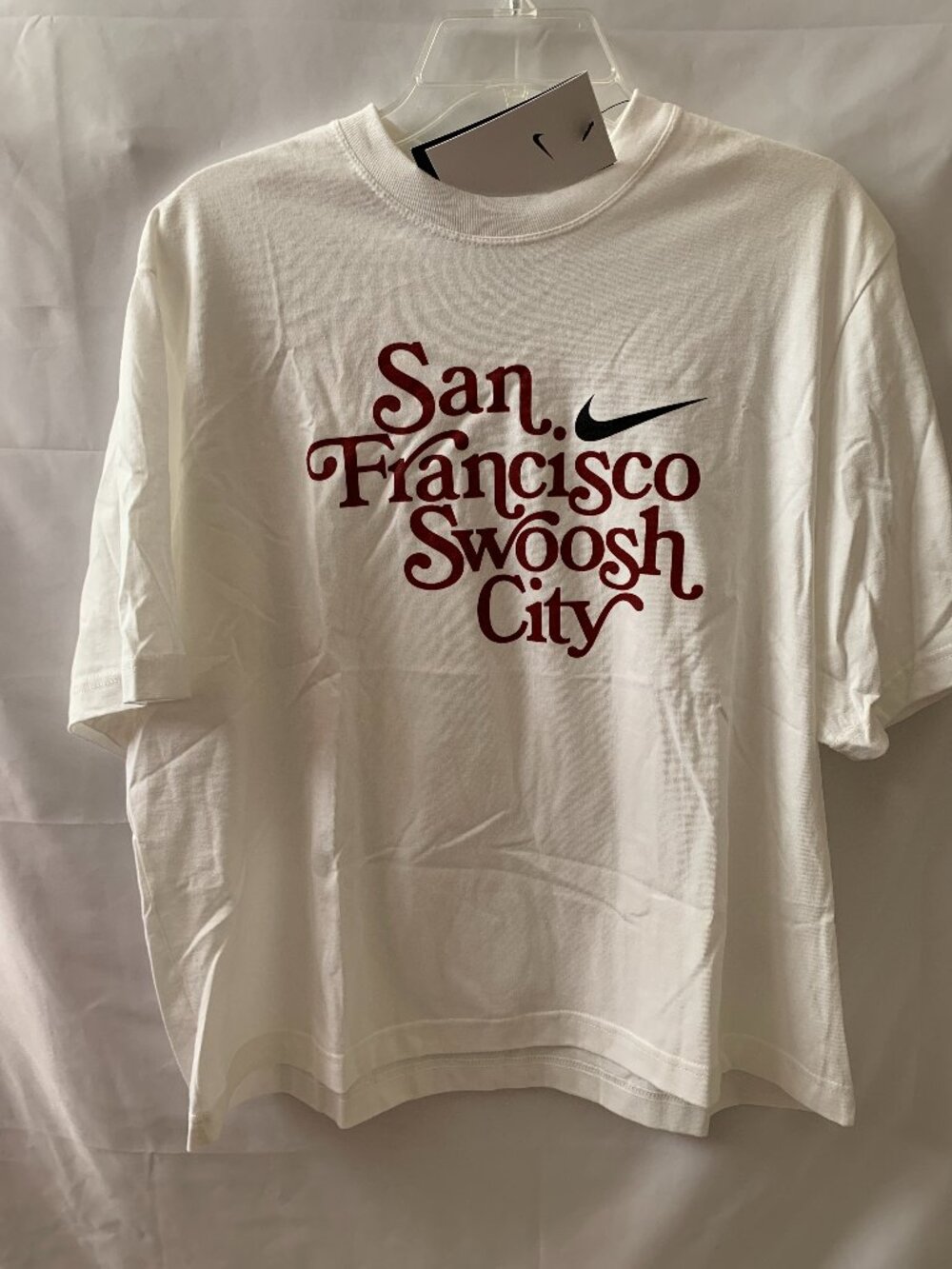 NIKE San Francisco Swoosh City Short Sleeve Tee in White Sz MEDIUM